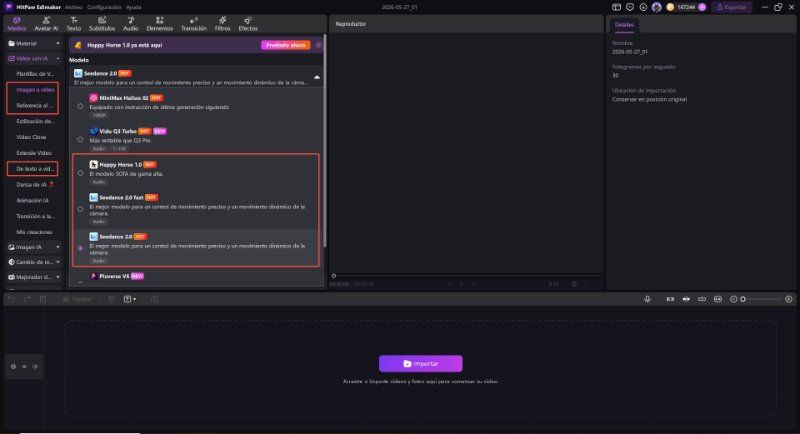 Comparación de modelos de vídeo con IA