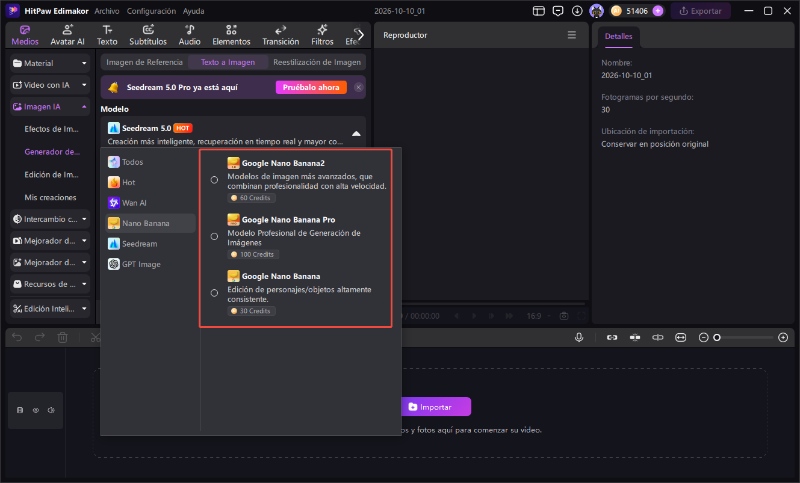 introduce el prompt y selecciona el modelo de IA