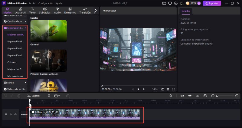 software de mejorador de video ia