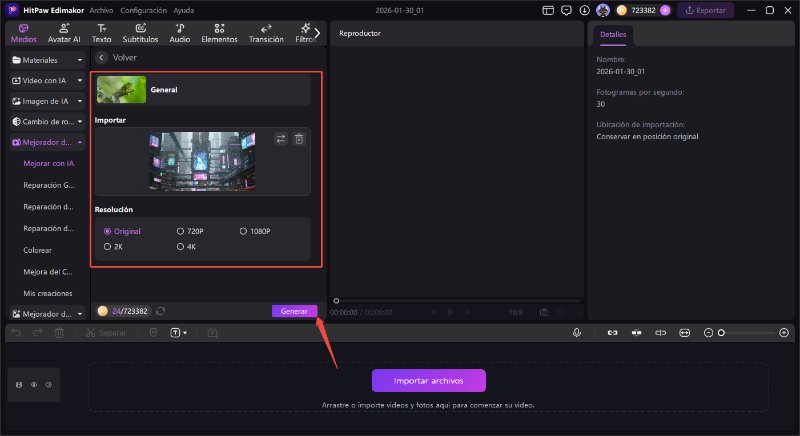 Cómo mejorar el vídeo con DaVinci Resolve alternativa edimakor 2