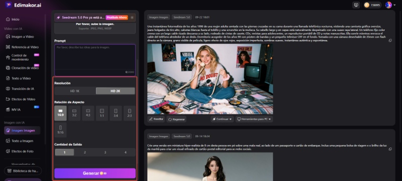 ajusta la configuración de la imagen de IA