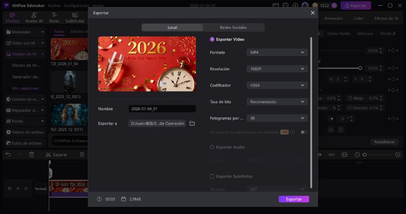 crea tarjeta de año nuevo con nombre
