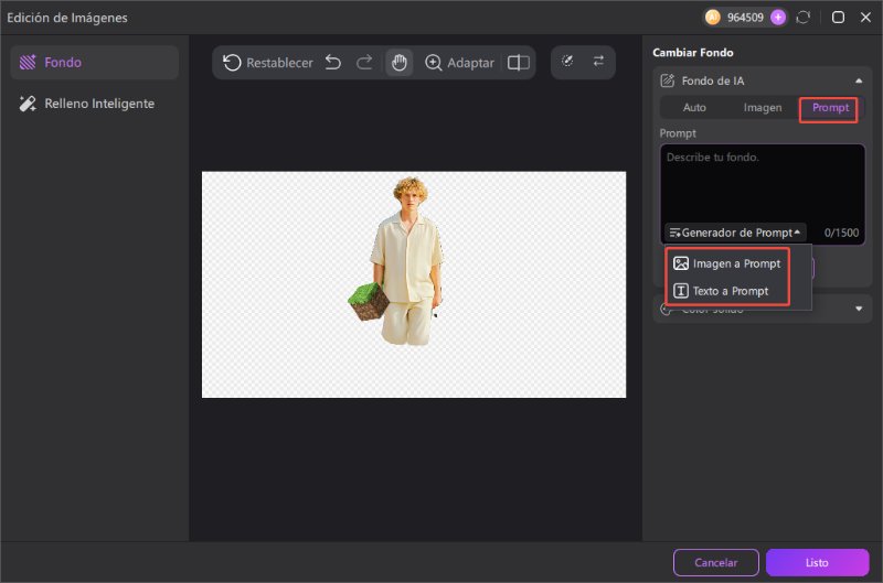 cambio de fondo para retratos con IA