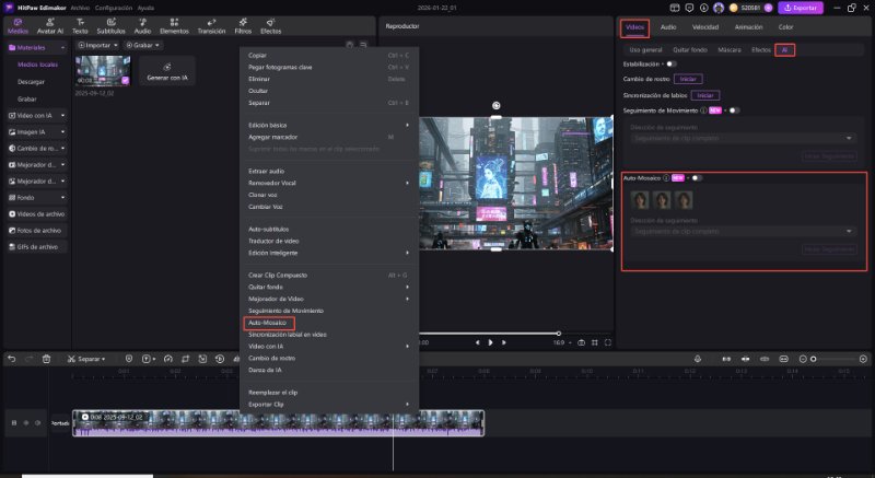Desenfoque y Auto Mosaico IA