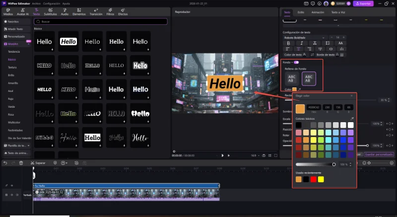 como usar edimakor Editar y Personalizar Texto