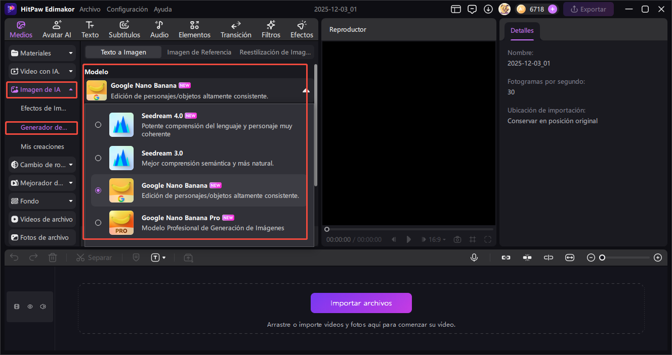 elegir modelo y subir imagen
