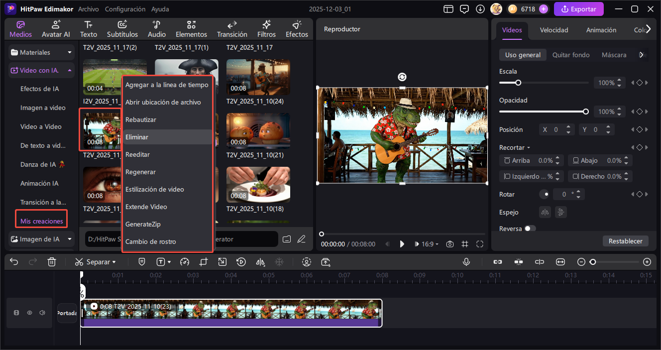 completa video de animal ia