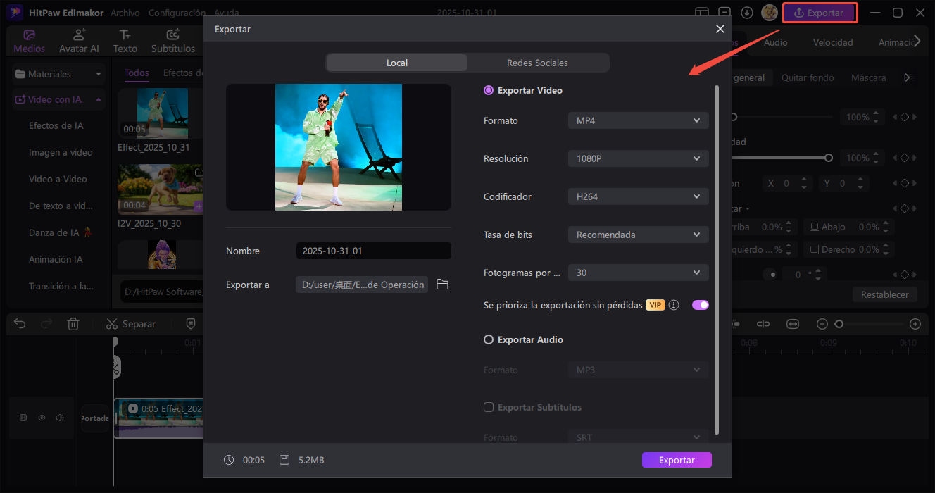 genera video muscular ia