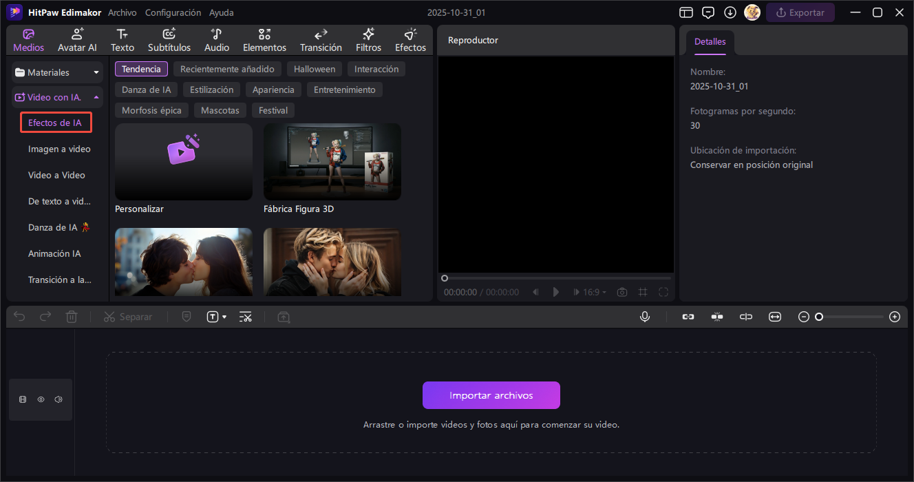elegir efecto de cuerpo