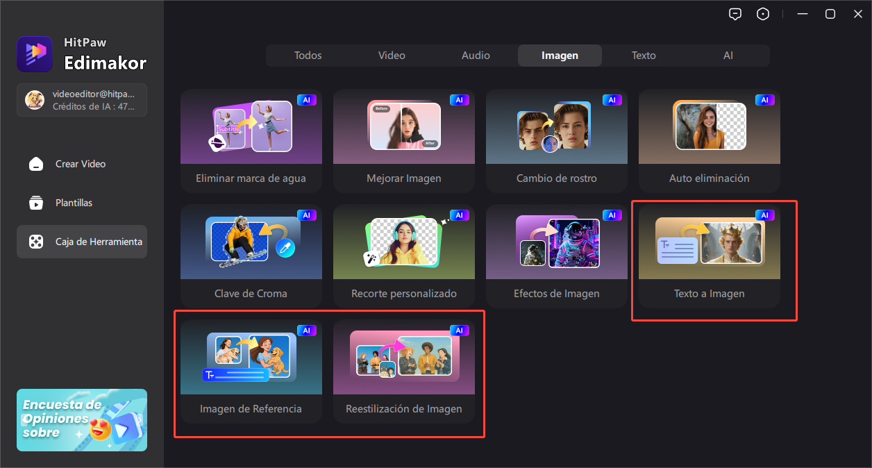 abrir herramienta de referencia de imagen