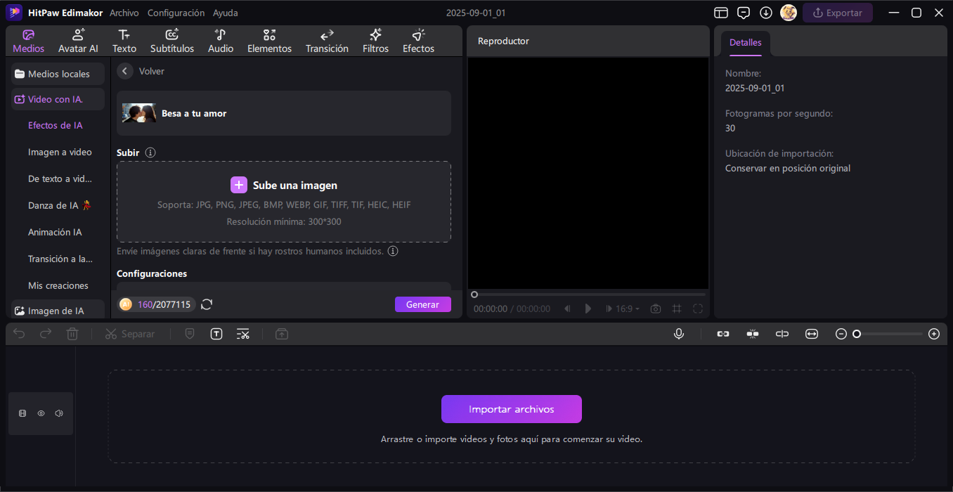 IA videos de besos Paso 2