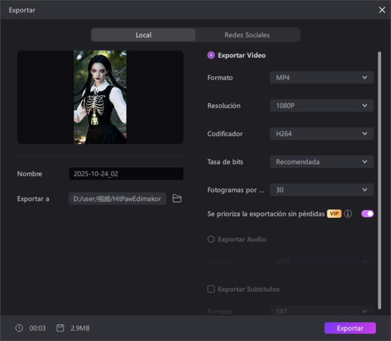 prompts de IA para Halloween exportar videos