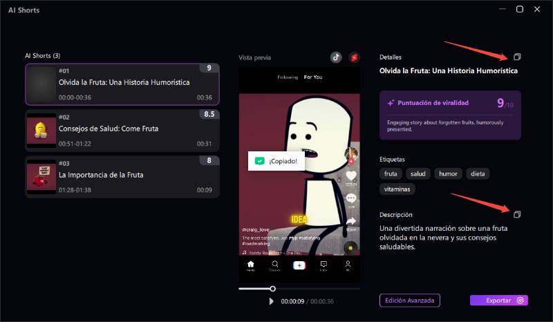 ai shorts descripcion titulo