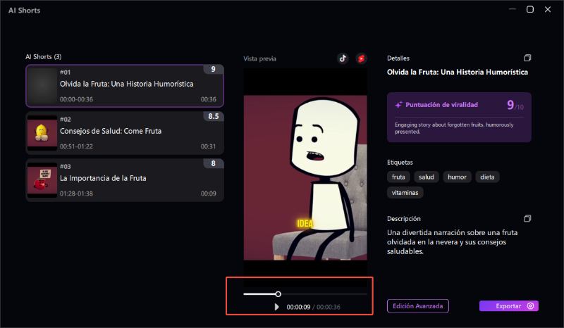 shorts previsualizar