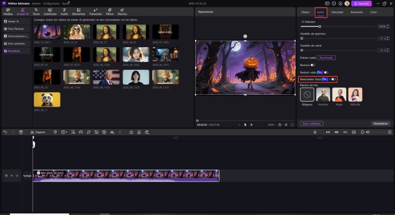 avatar espeluznante de Halloween eliminar voces
