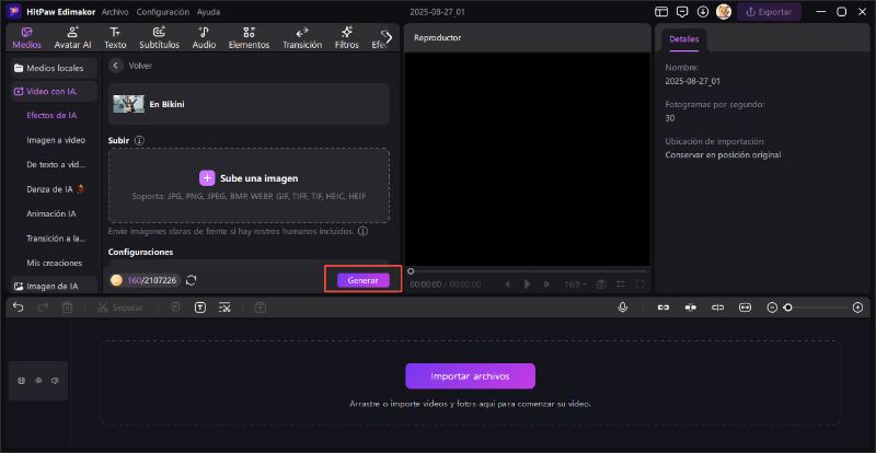 turn image into ai bikini video