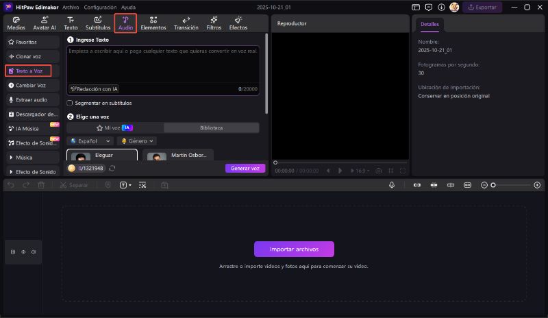 crear voz en off de psicología oscura