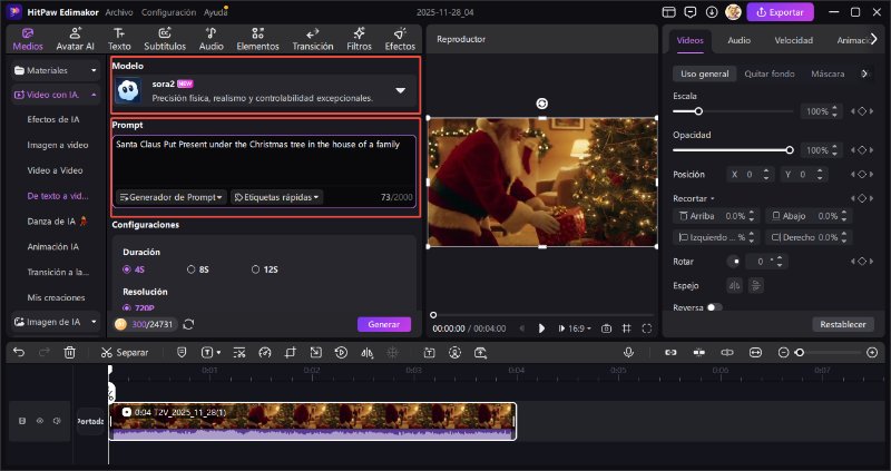 filtro de santa claus sora 2