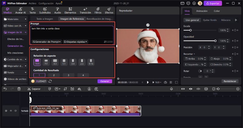filtro de santa claus prompt