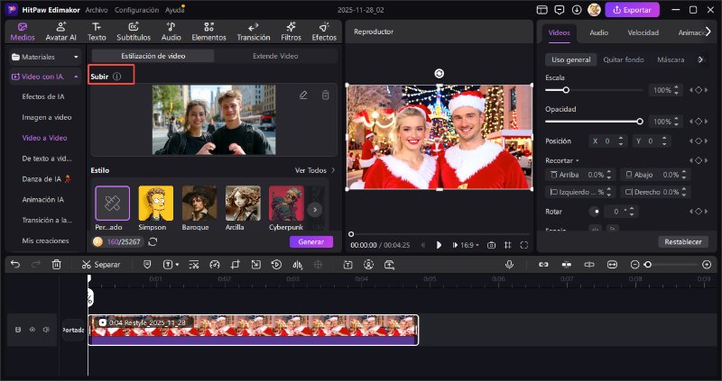 filtro de santa claus en video