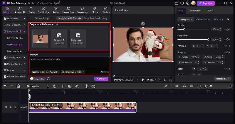 utilizar filtro de santa claus