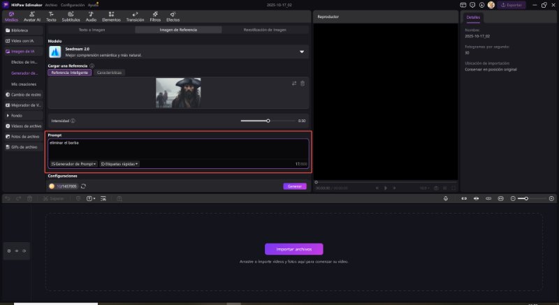 añadir prompt de sin barba