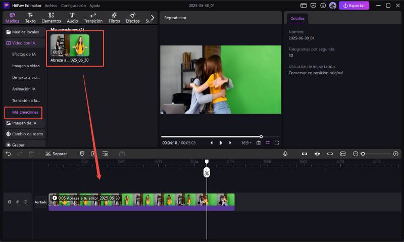 edimakor imagen a video - resultado del abrazo de IA