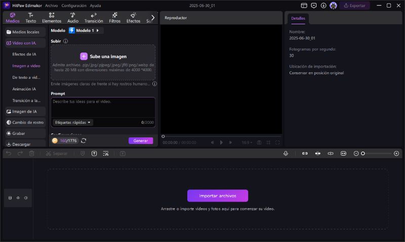 edimakor opciones de imagen a video