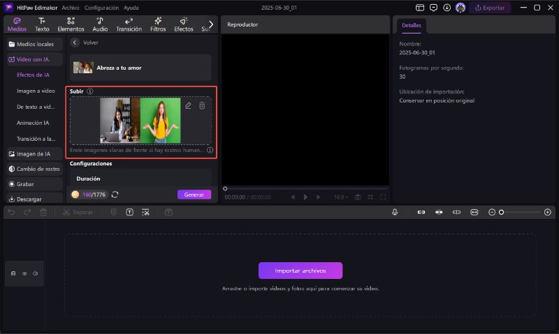edimakor imagen a video - modo stitch