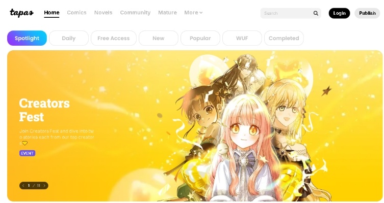 listo de web de manhwa