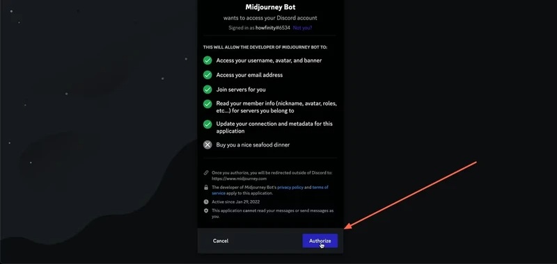 iniciar sesión Midjourney