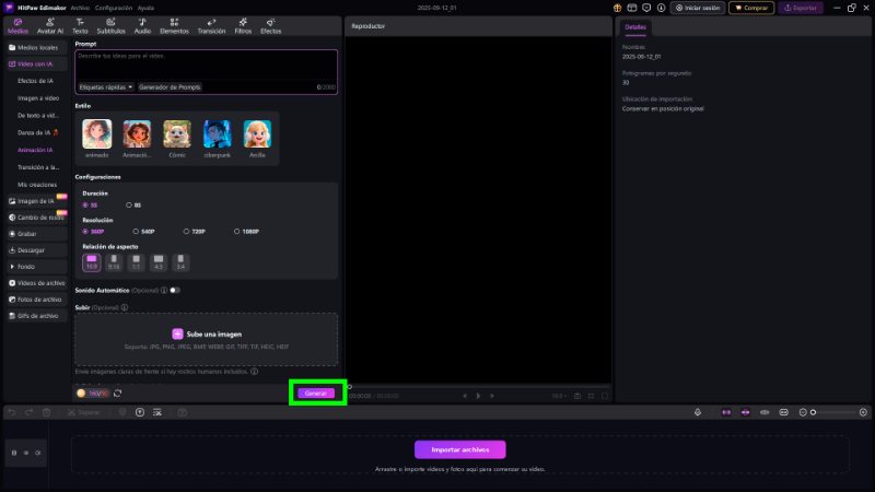 generar videos con edimakor para crear personajes 3d