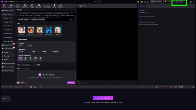 exporatar videos con edimakor para crear personajes 3d