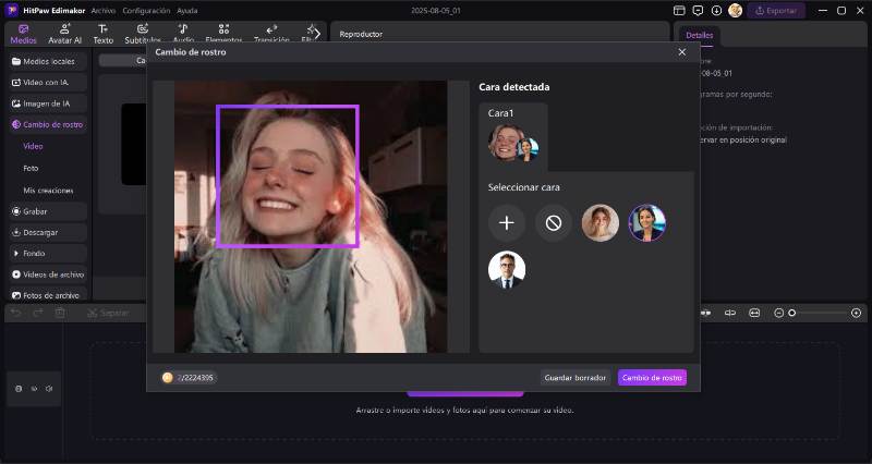 remaker ai intercambio de caras fondo