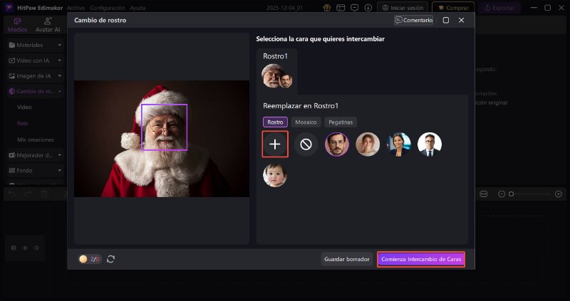plantillas de intercambio de rostro con santa claus