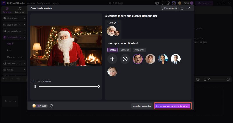 intercambio de rostro con santa claus fácil