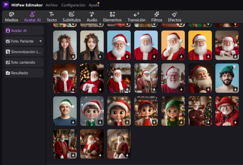 generador de voz de papá noel ia avatar