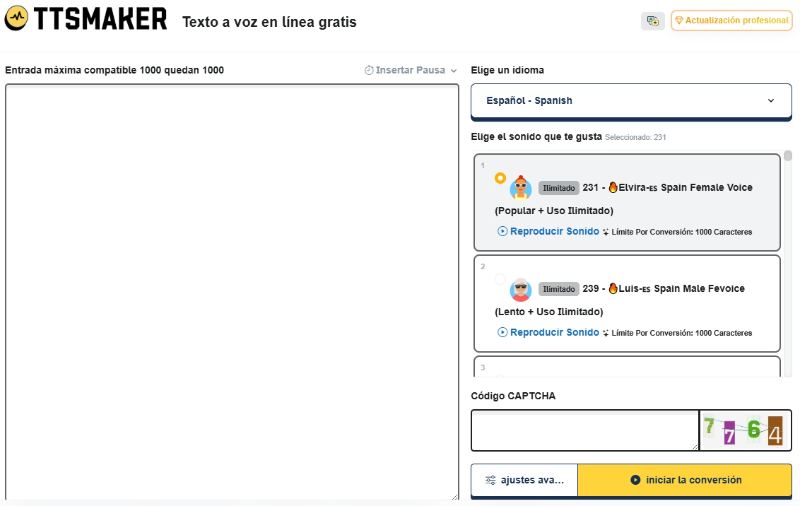 texto a voz en español