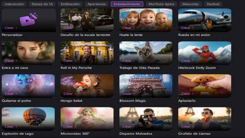 effectos de entretenimiento ia