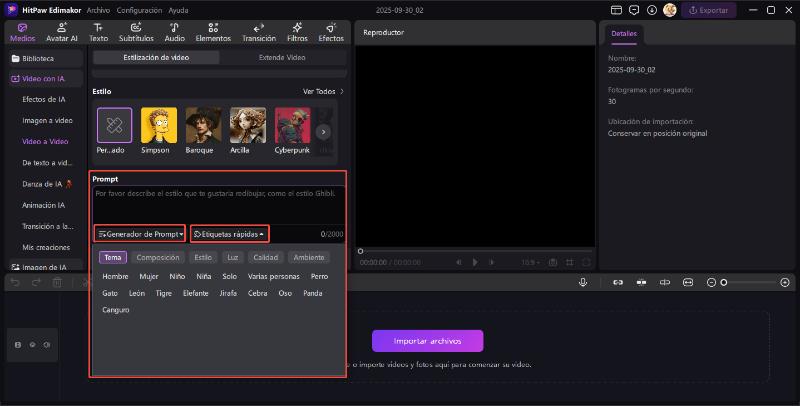 prompt para video a video modelos