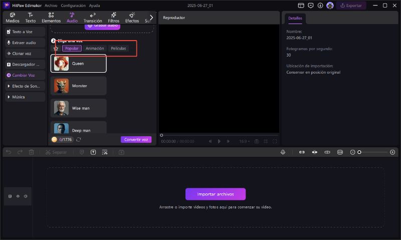 elige tu efecto de voz