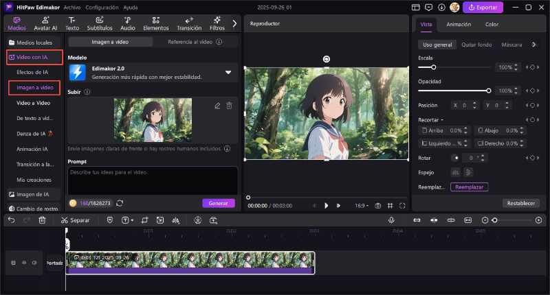 Exporta video de anime
