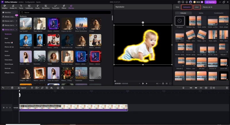 custom cutout animation and color