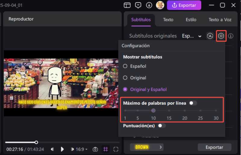 personalizar subtítulos traducidos