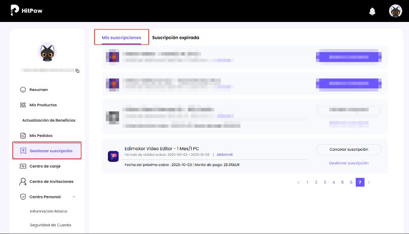 encontrar mi subscripcion