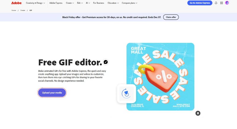 crear gif con fotos adobe express