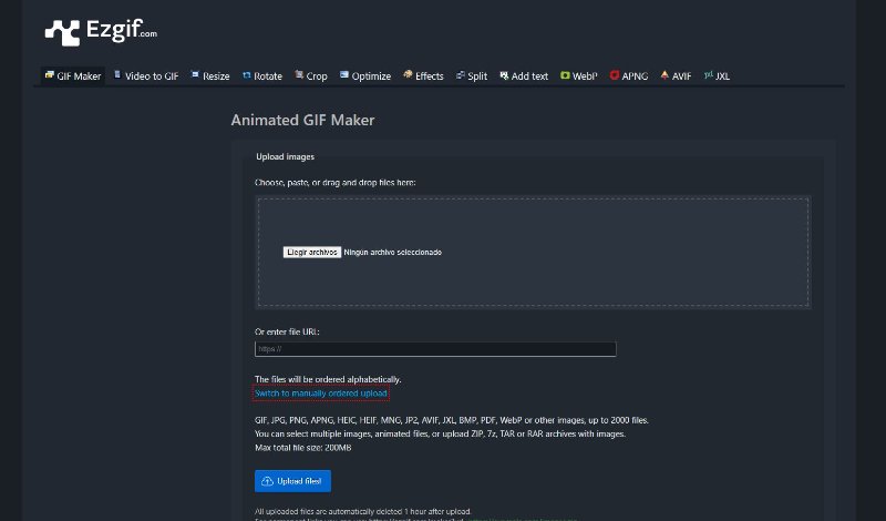 crear gif con fotos ezgif
