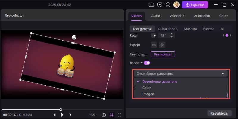 fotogramas clave añadir fondo