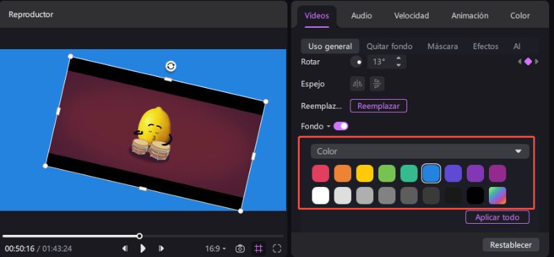 fotogramas clave fondo de color