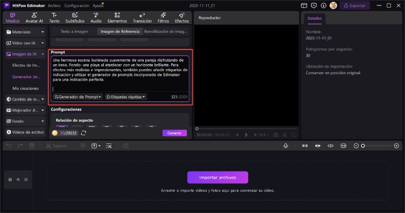 generador de prompt para editar foto